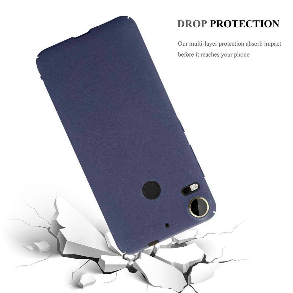 Cadorabo Schutzhülle für HTC Desire 10 PRO Hülle in Blau Etui Hard Case Handyhülle Cover