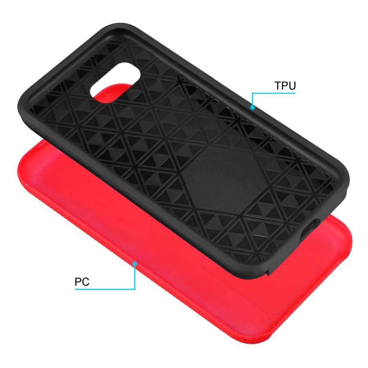 Cadorabo Schutzhülle für Samsung Galaxy A3 2017 Hülle in Rot Outdoor Etui Hybrid Handyhülle extra Grip Anti Rutsch