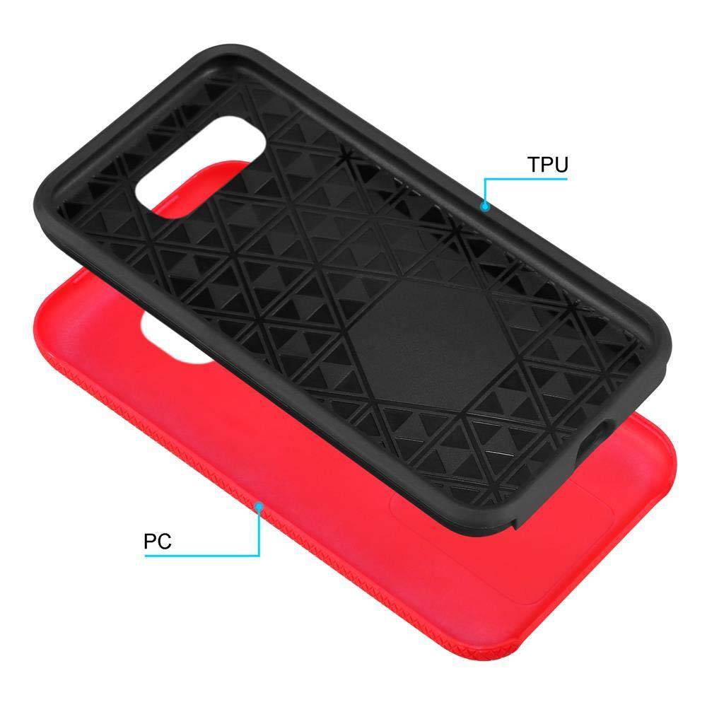 Cadorabo Schutzhülle für Samsung Galaxy S10 PLUS Hülle in Rot Outdoor Etui Hybrid Handyhülle extra Grip Anti Rutsch