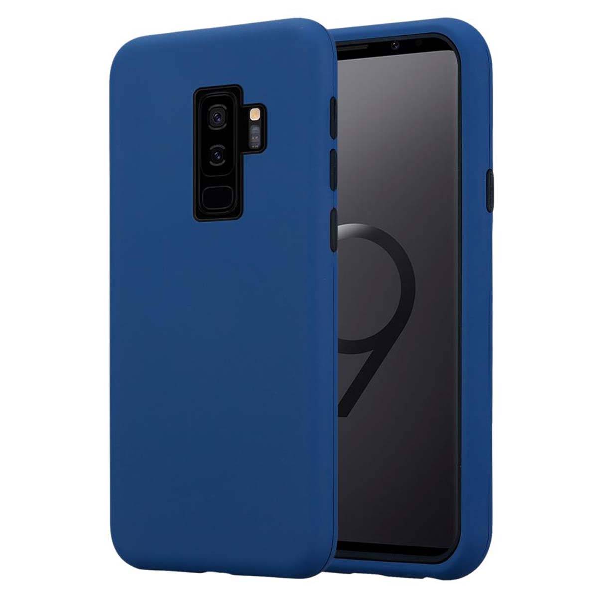 Cadorabo Hülle für Samsung Galaxy S9 PLUS Schutz Hülle in Blau Hybrid Handyhülle Etui TPU Silikon Cover