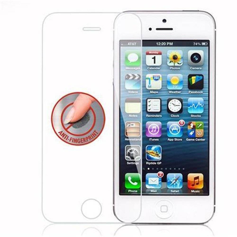 Cadorabo Panzer Folie für Apple iPhone 5 / 5S / SE - Schutzfolie in KRISTALL KLAR - Gehärtetes (Tempered) Display-Schutzglas in 9H Härte mit 3D Tou