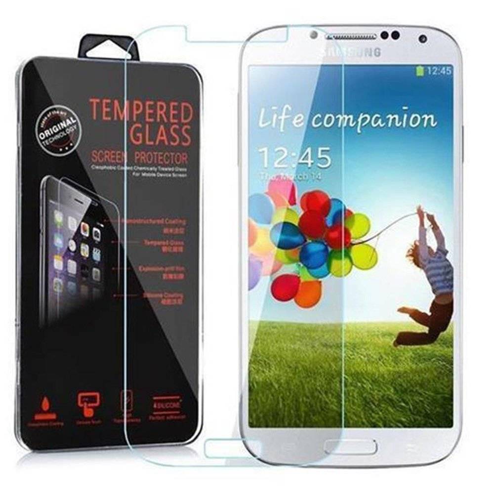 Cadorabo Panzer Folie für Samsung Galaxy S4 - Schutzfolie in KRISTALL KLAR - Gehärtetes (Tempered) Display-Schutzglas in 9H Härte mit 3D Touch Komp