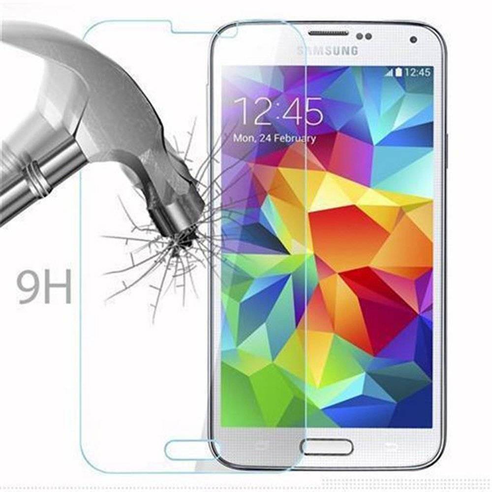 Cadorabo Panzer Folie für Samsung Galaxy S5 / S5 NEO / S5 LTE+ - Schutzfolie in KRISTALL KLAR - Gehärtetes (Tempered) Display-Schutzglas in 9H Härt