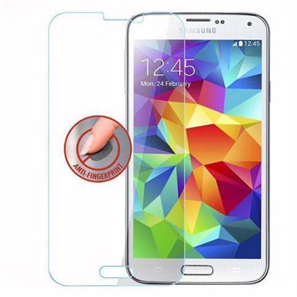 Cadorabo Panzer Folie für Samsung Galaxy S5 / S5 NEO / S5 LTE+ - Schutzfolie in KRISTALL KLAR - Gehärtetes (Tempered) Display-Schutzglas in 9H Härt