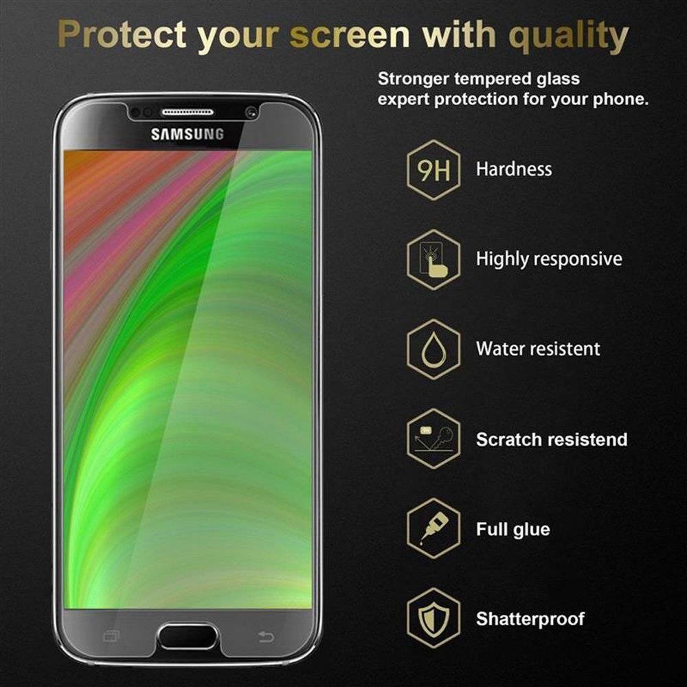 Cadorabo Panzer Folie für Samsung Galaxy S6 - Schutzfolie in KRISTALL KLAR - Gehärtetes (Tempered) Display-Schutzglas in 9H Härte mit 3D Touch Komp