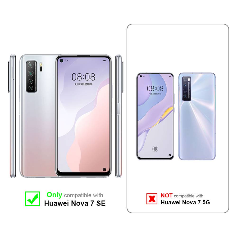 Cadorabo Panzer Folie für Huawei Nova 7 Se Schutzfolie in Weiß Gehärtetes Tempered Display-Schutzglas
