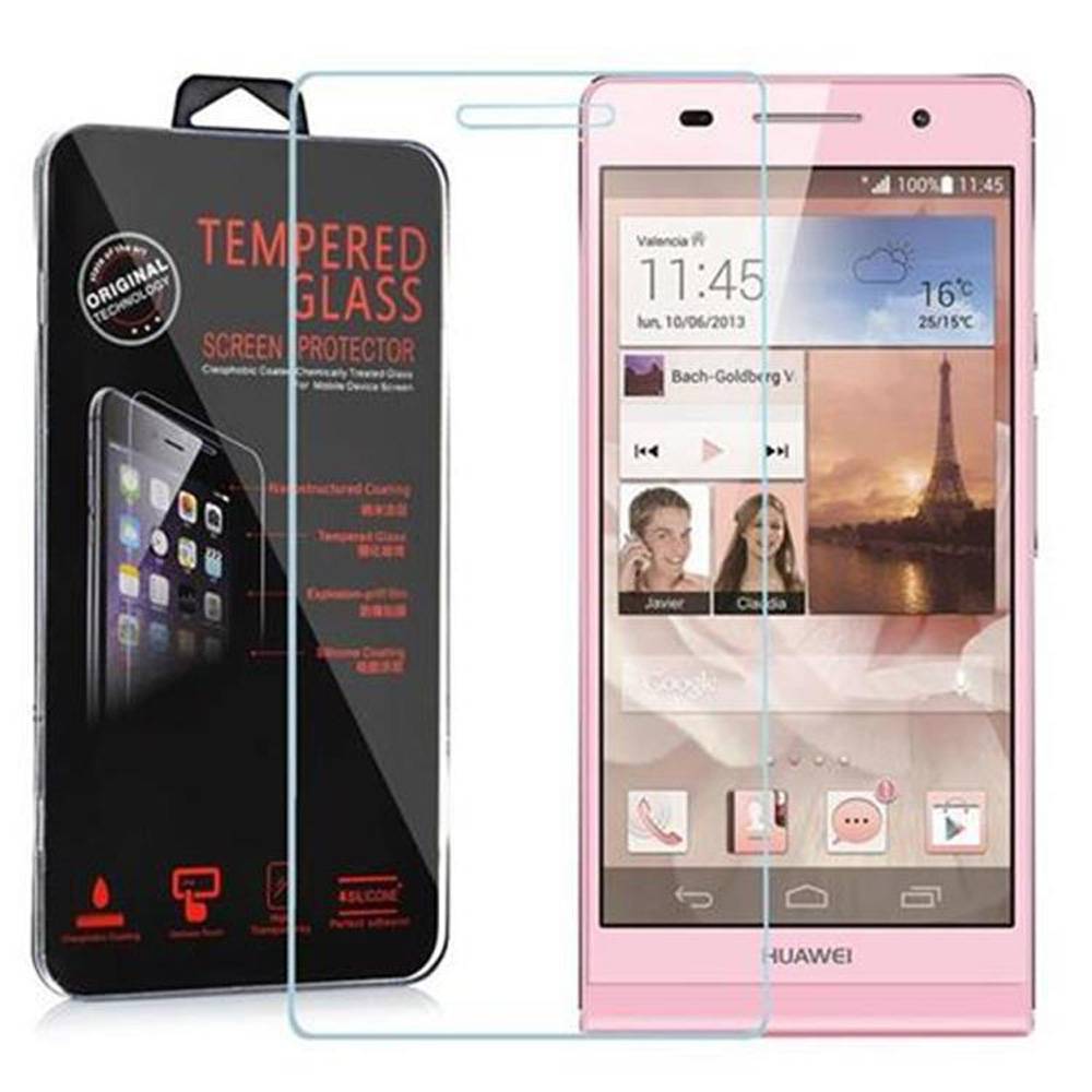 Cadorabo Panzer Folie für Huawei P6 Schutzfolie in Transparent Gehärtetes Tempered Display-Schutzglas