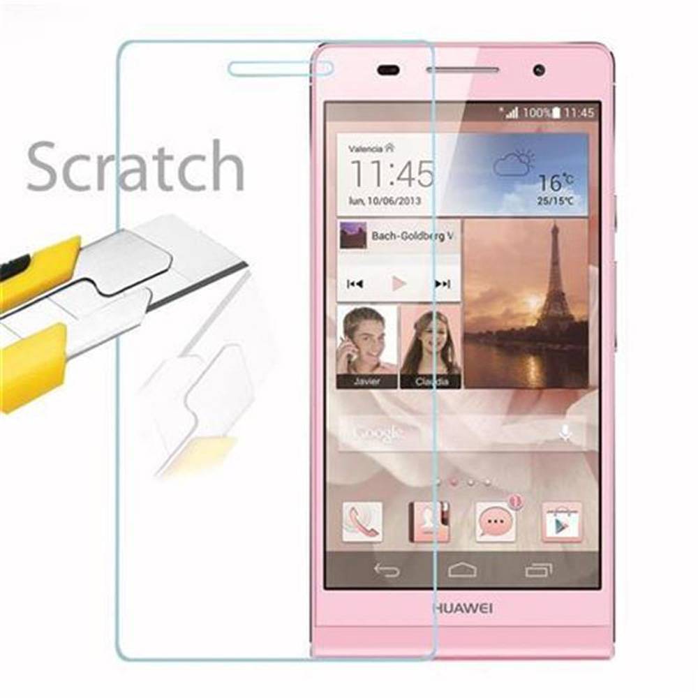Cadorabo Panzer Folie für Huawei P6 Schutzfolie in Transparent Gehärtetes Tempered Display-Schutzglas