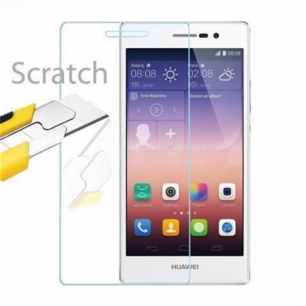 Cadorabo Panzer Folie für Huawei P7 Schutzfolie in Transparent Gehärtetes Tempered Display-Schutzglas
