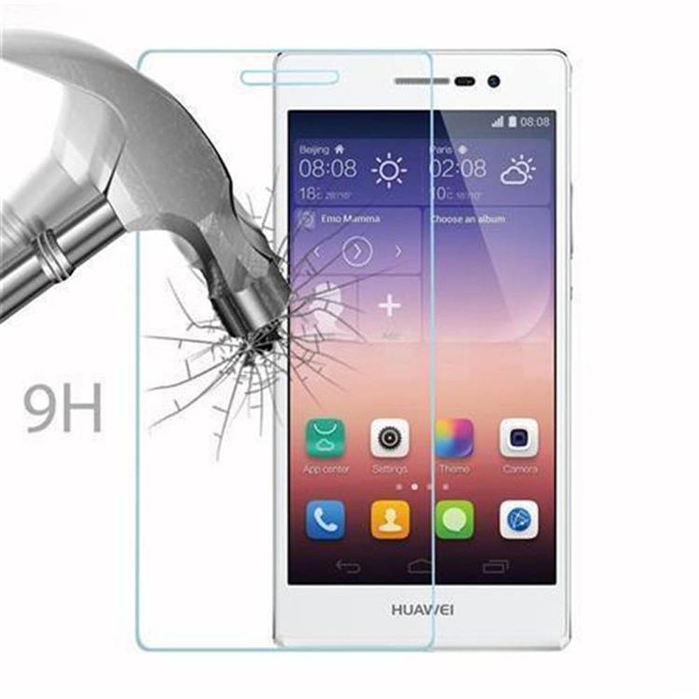 Cadorabo Panzer Folie für Huawei P7 Schutzfolie in Transparent Gehärtetes Tempered Display-Schutzglas