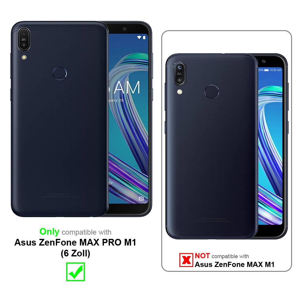 Cadorabo Panzer Folie für Asus ZenFone Max PRO M1 (6" Zoll) Schutzfolie in Transparent Gehärtetes Tempered