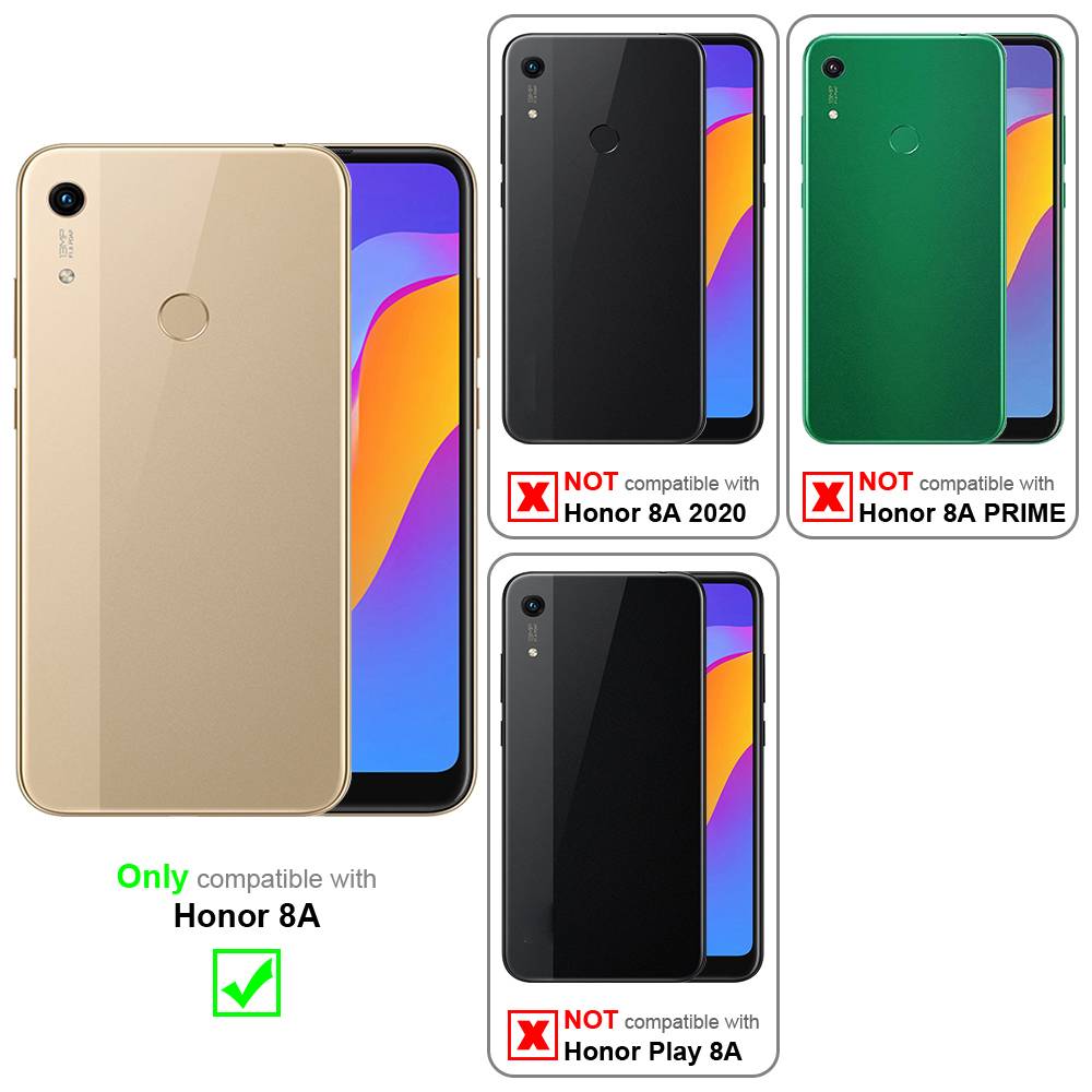 Cadorabo Panzer Folie für Honor 8A Schutzfolie in Transparent Gehärtetes Tempered Display-Schutzglas
