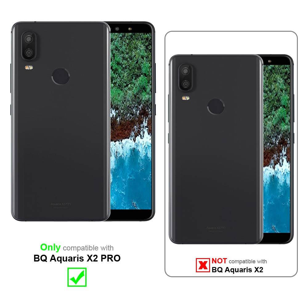Cadorabo Panzer Folie für BQ Aquaris X2 PRO Schutzfolie in Transparent Gehärtetes Tempered Display-Schutzglas