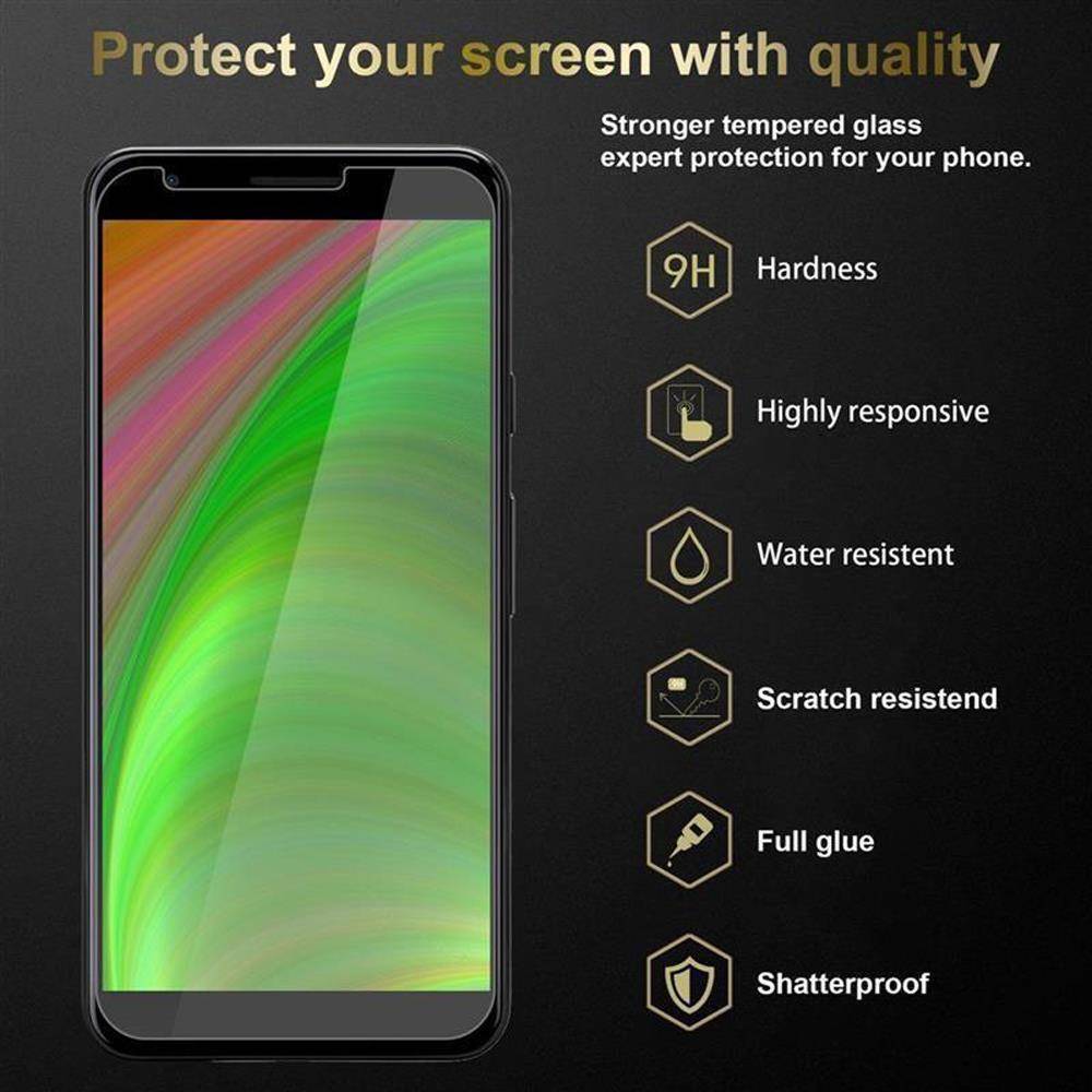 Cadorabo Panzer Folie für Google Pixel 3A Schutzfolie in Transparent Gehärtetes Tempered Display-Schutzglas