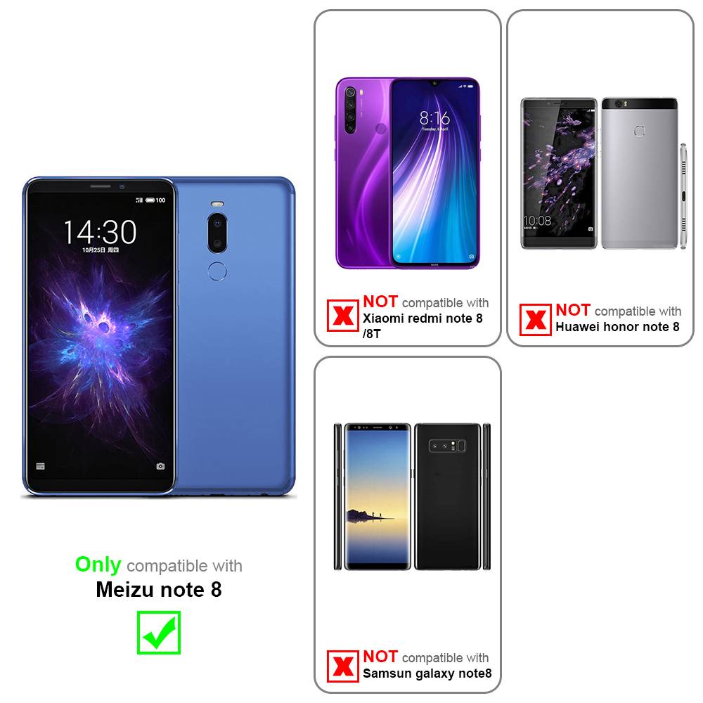 Cadorabo Panzer Folie für MEIZU NOTE 8 Schutzfolie in Transparent Gehärtetes Tempered Display-Schutzglas