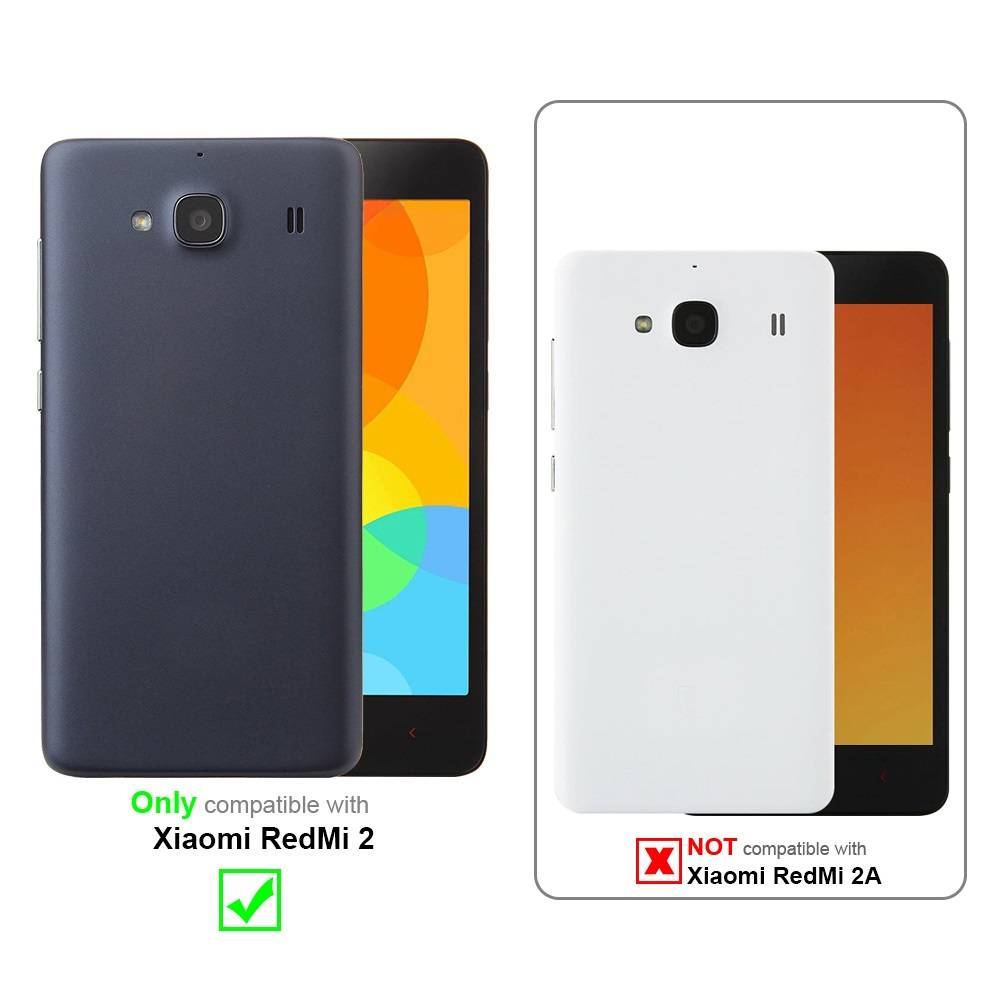 Cadorabo Panzer Folie für Xiaomi RedMi 2A Schutzfolie in Transparent Gehärtetes Tempered Display-Schutzglas