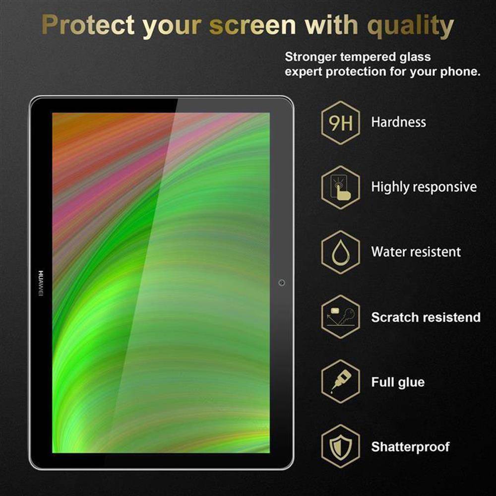 Cadorabo Panzer Folie für Huawei MediaPad T3 10 (9.6" Zoll) in Transparent Schutzfolie Tablet Gehärtetes Tempered