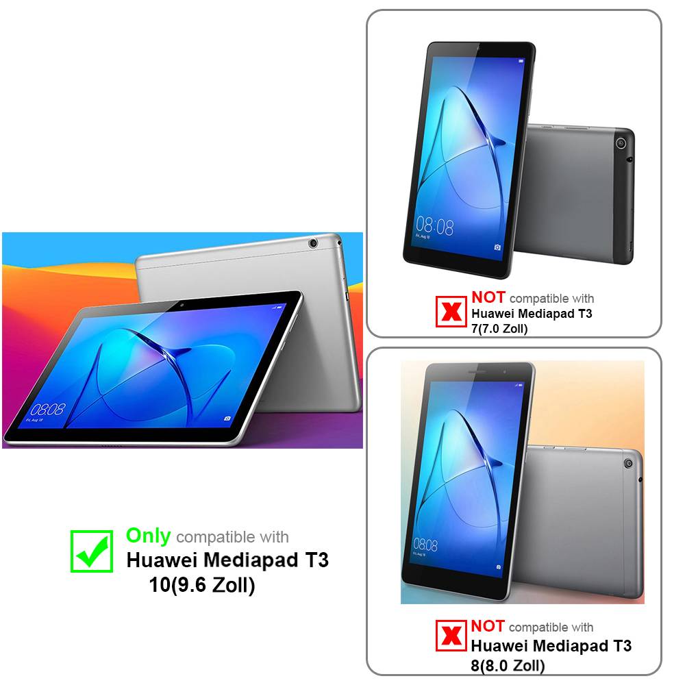 Cadorabo Panzer Folie für Huawei MediaPad T3 10 (9.6" Zoll) in Transparent Schutzfolie Tablet Gehärtetes Tempered