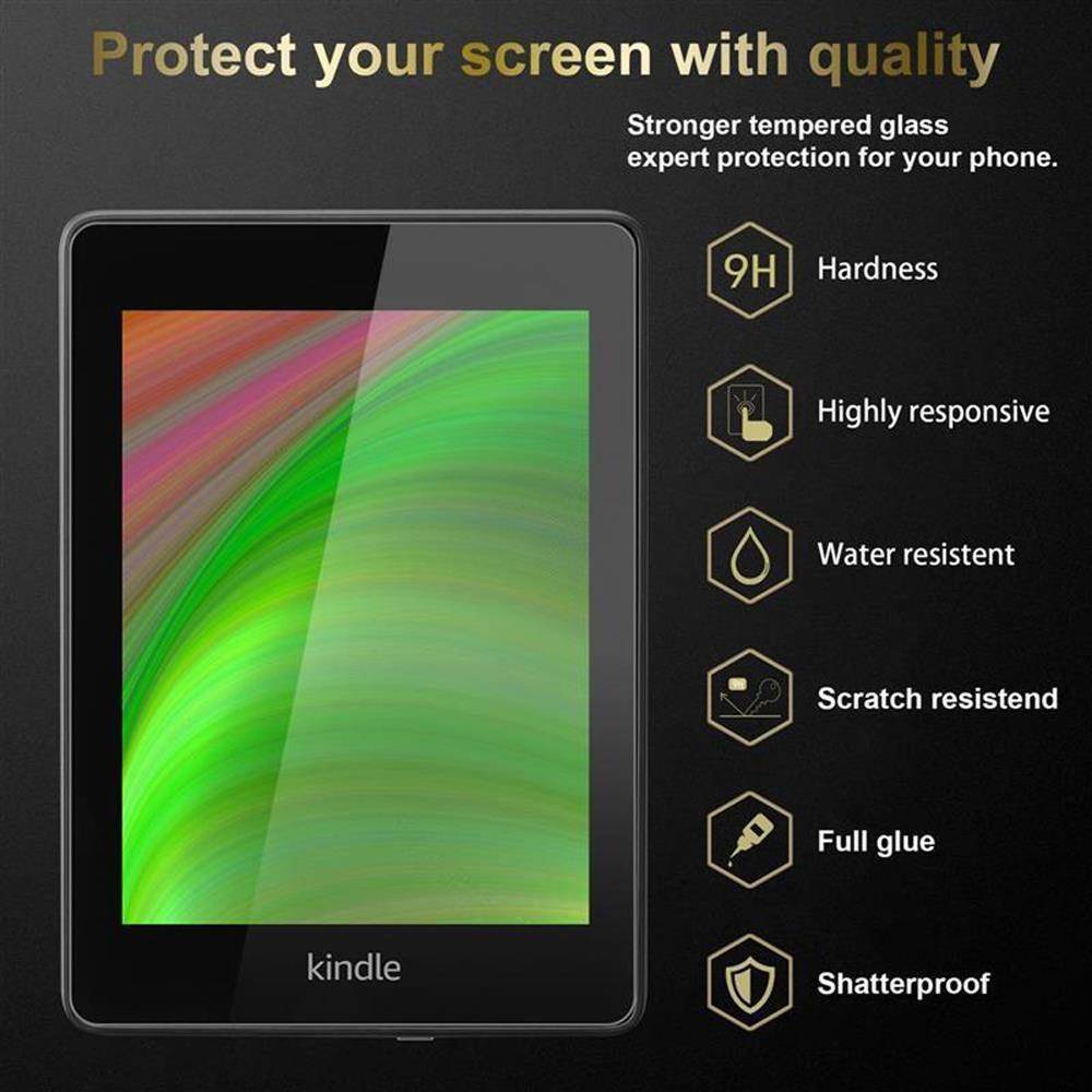 Cadorabo Panzer Folie für Kindle Paperwhite 2018 (10. Gen.) in Transparent Schutzfolie Tablet Gehärtetes Tempered