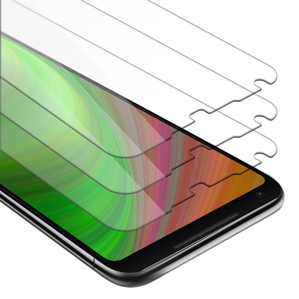 Cadorabo 3x Panzer Folie für Google Pixel 2 XL Schutzfolie in Transparent Folie Tempered Display-Schutzglas