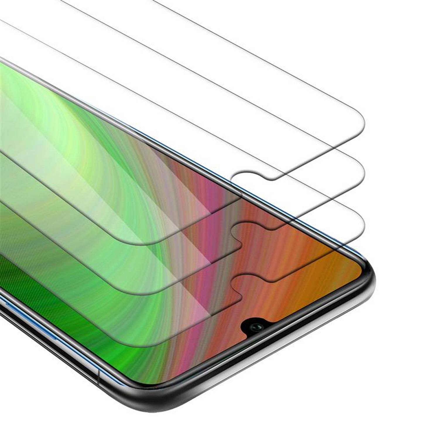 Cadorabo 3x Panzer Folie für Honor 20e Schutzfolie in Weiß Folie Tempered Display-Schutzglas
