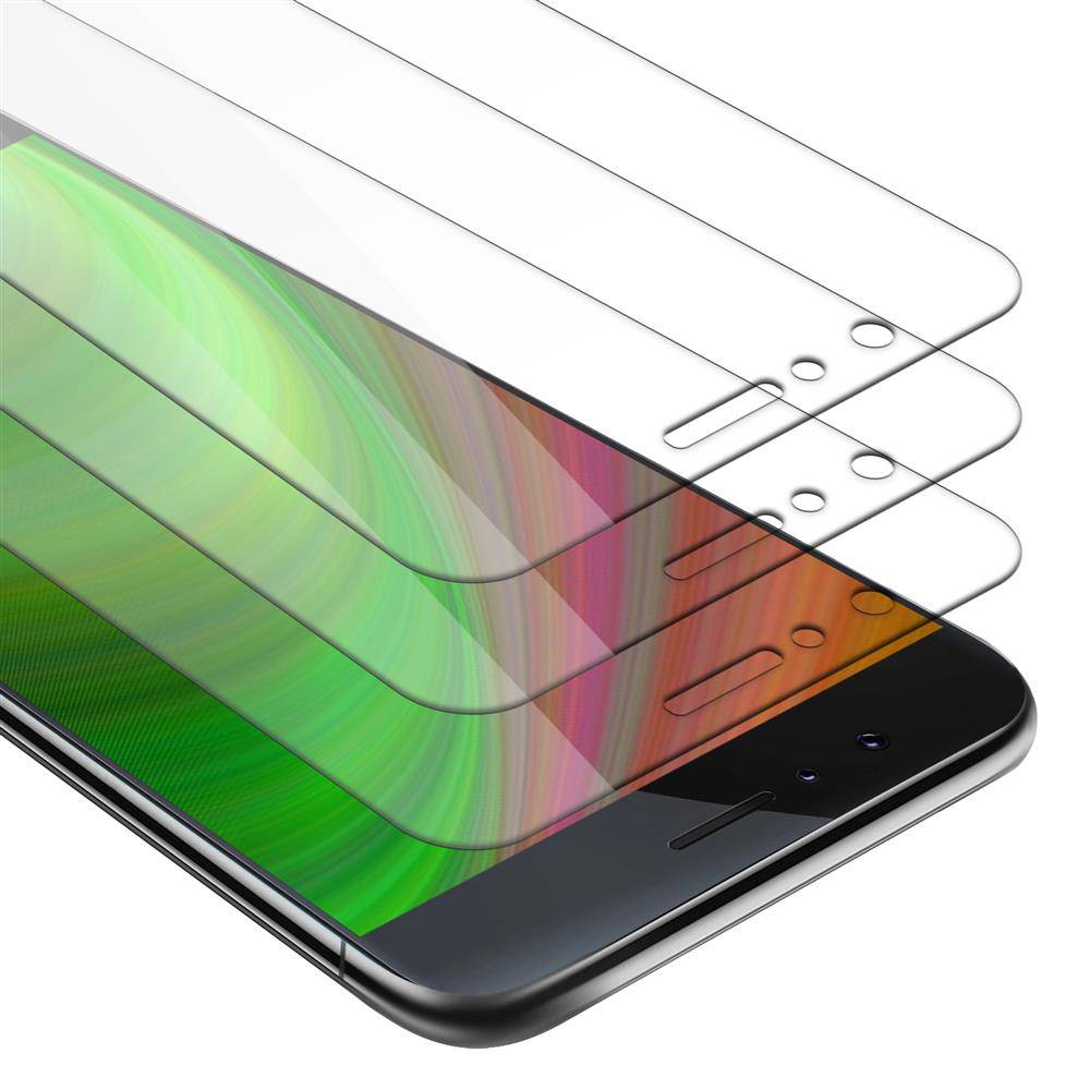 Cadorabo 3x Panzer Folie für Honor 8 Schutzfolie in Transparent Folie Tempered Display-Schutzglas