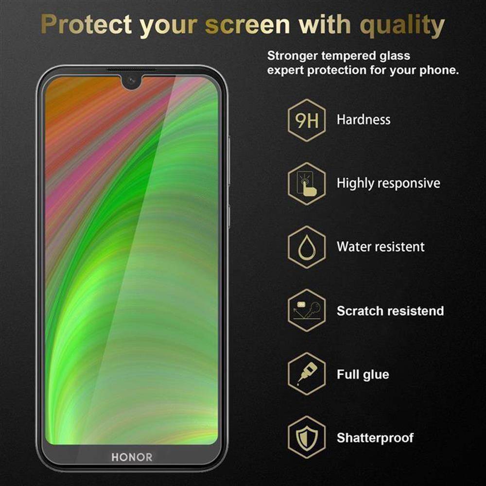 Cadorabo 3x Panzer Folie für Honor 8S Schutzfolie in Transparent Folie Tempered Display-Schutzglas