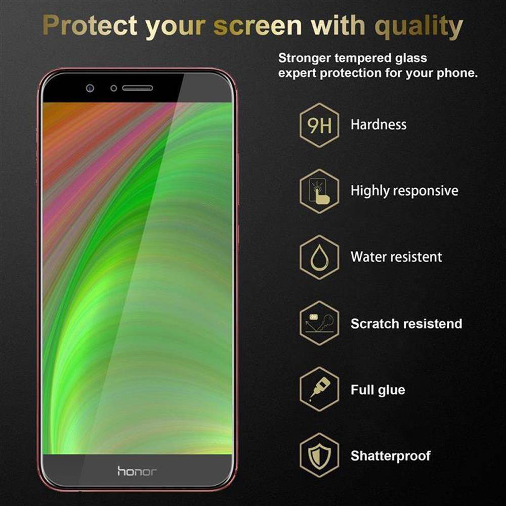 Cadorabo 3x Panzer Folie für Honor V9 Schutzfolie in Transparent Folie Tempered Display-Schutzglas