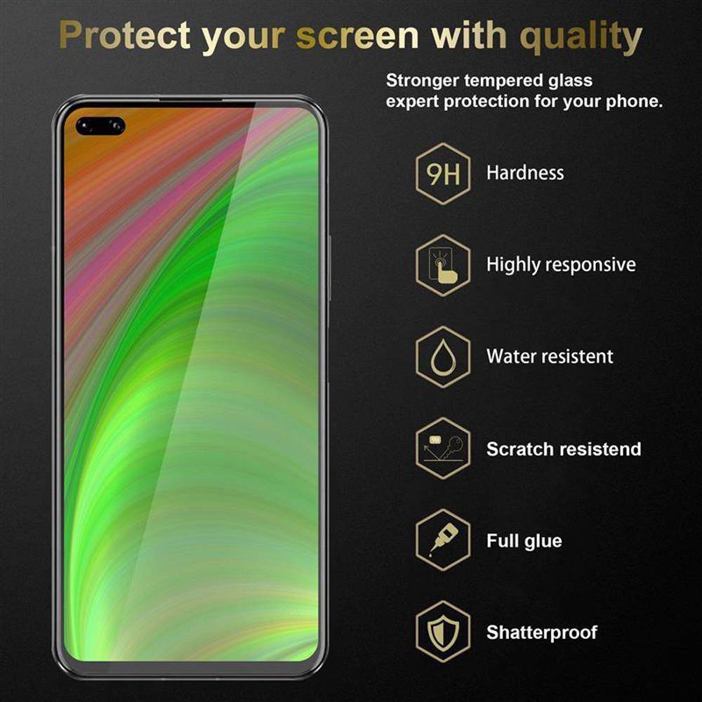 Cadorabo 3x Panzer Folie für Honor view 30 pro Schutzfolie in Weiß Folie Tempered Display-Schutzglas