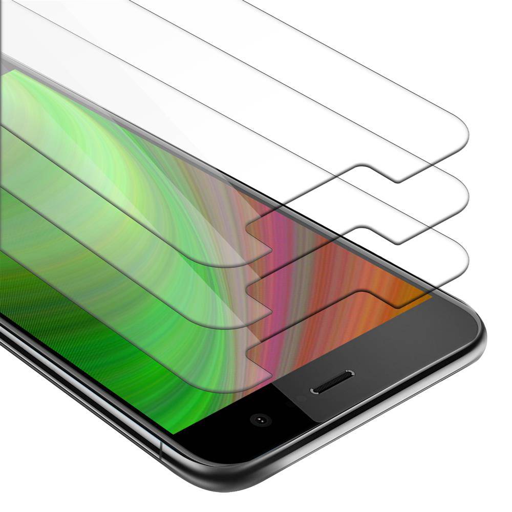 Cadorabo 3x Panzer Folie für HTC U PLAY Schutzfolie in Transparent Folie Tempered Display-Schutzglas