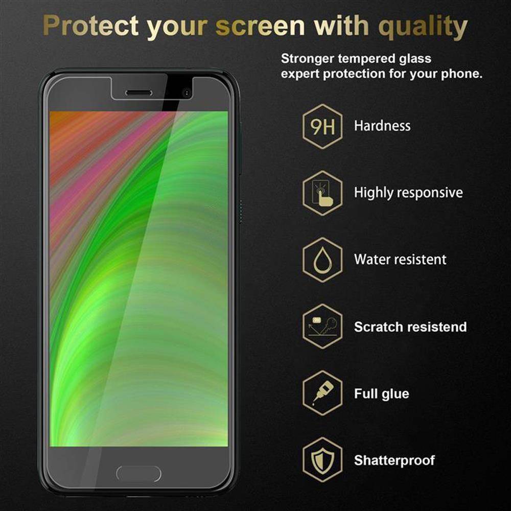 Cadorabo 3x Panzer Folie für HTC U PLAY Schutzfolie in Transparent Folie Tempered Display-Schutzglas