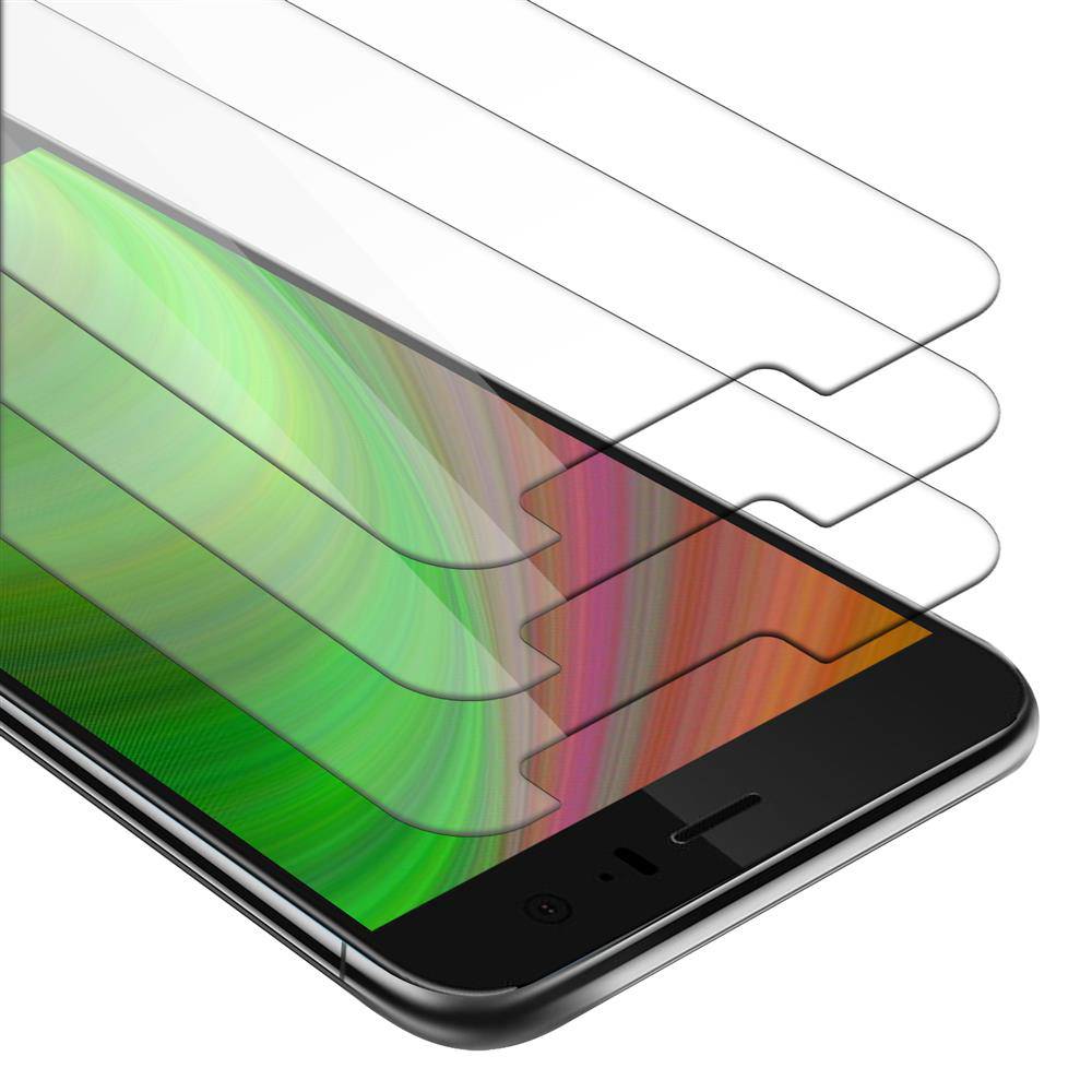 Cadorabo 3x Panzer Folie für HTC U11 Schutzfolie in Transparent Folie Tempered Display-Schutzglas