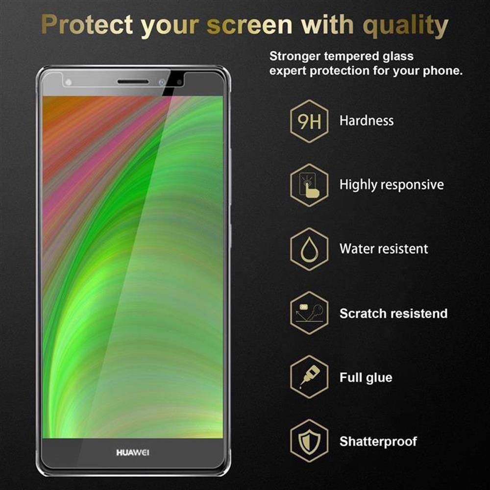 Cadorabo 3x Panzer Folie für Huawei MATE S Schutzfolie in Transparent Folie Tempered Display-Schutzglas