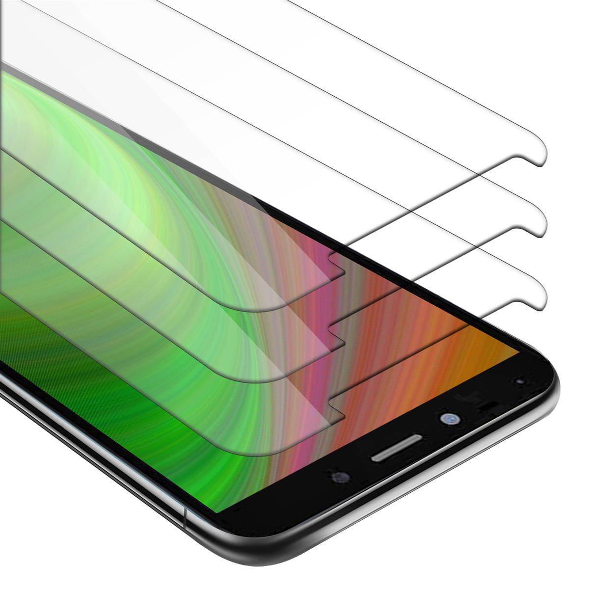 Cadorabo 3x Panzer Folie für LG K20 Schutzfolie in Transparent Folie Tempered Display-Schutzglas