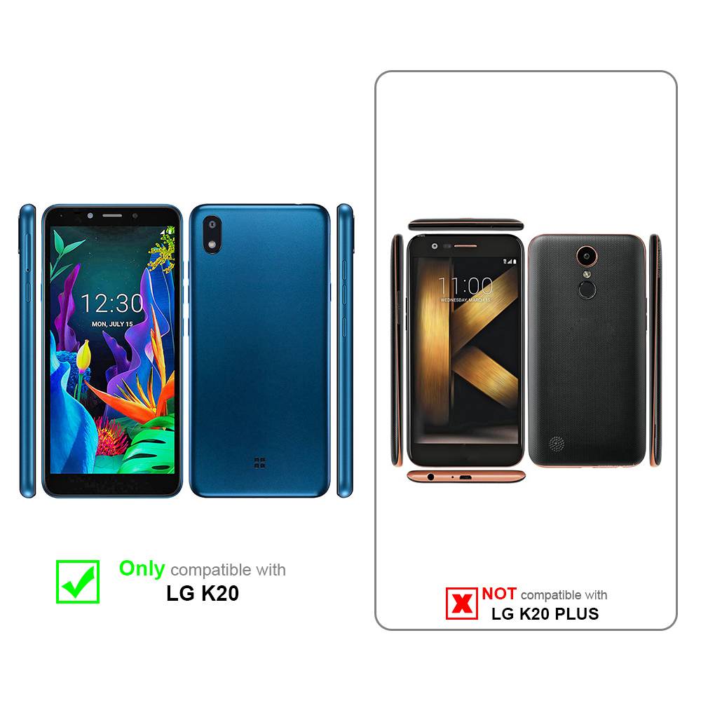 Cadorabo 3x Panzer Folie für LG K20 Schutzfolie in Transparent Folie Tempered Display-Schutzglas
