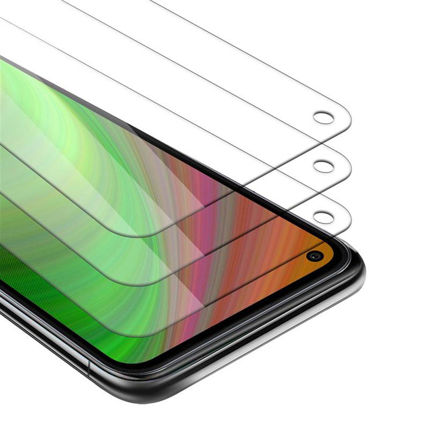 Cadorabo 3x Panzer Folie für LG K61 Schutzfolie in Weiß Folie Tempered Display-Schutzglas