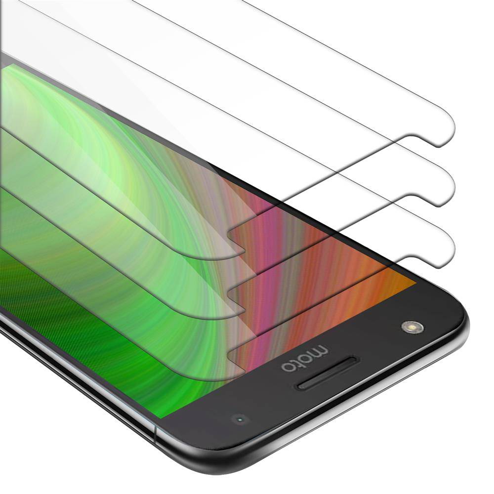 Cadorabo 3x Panzer Folie für Motorola MOTO Z PLAY Schutzfolie in Transparent Folie Tempered Display-Schutzglas