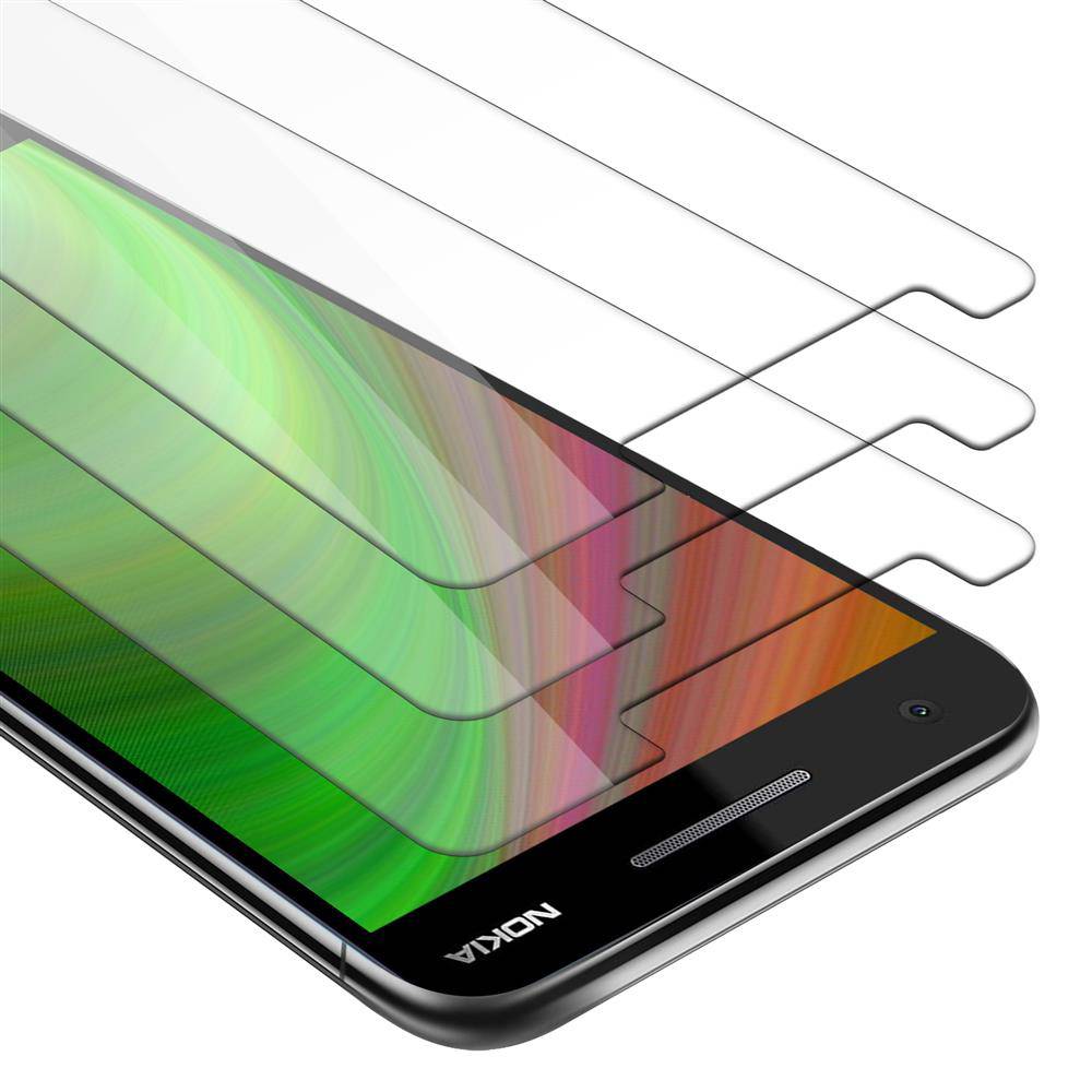 Cadorabo 3x Panzer Folie für Nokia 2.1 2018 Schutzfolie in Transparent Folie Tempered Display-Schutzglas