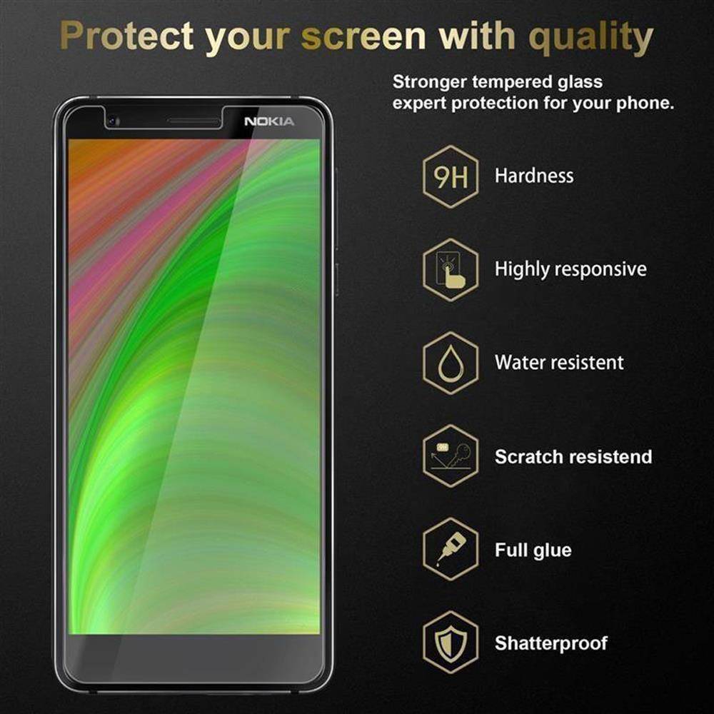 Cadorabo 3x Panzer Folie für Nokia 3.1 2018 Schutzfolie in Transparent Folie Tempered Display-Schutzglas