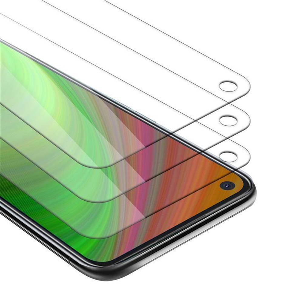 Cadorabo 3x Panzer Folie für Oppo A92 Schutzfolie in Weiß Folie Tempered Display-Schutzglas