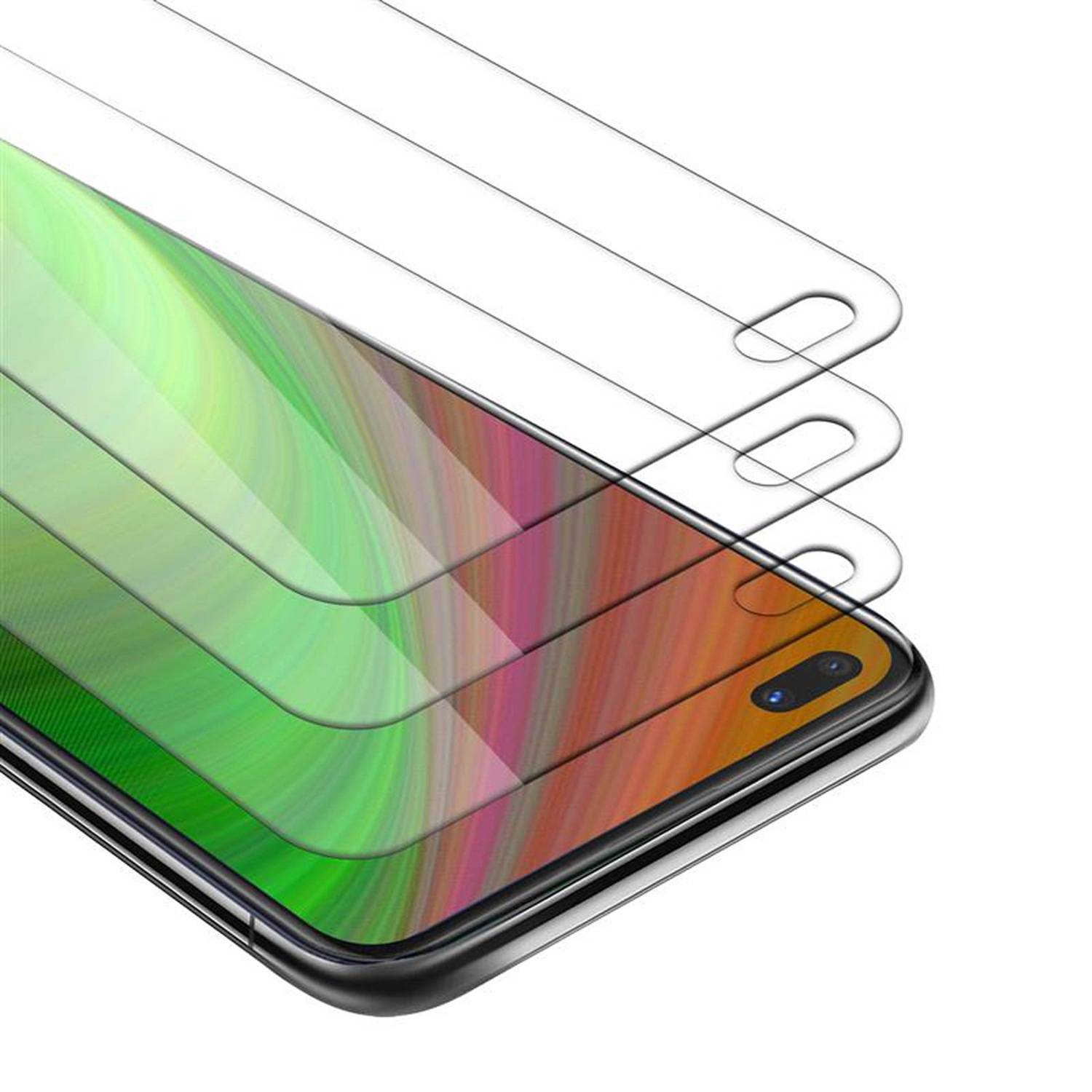 Cadorabo 3x Panzer Folie für Oppo A92s Schutzfolie in Weiß Folie Tempered Display-Schutzglas