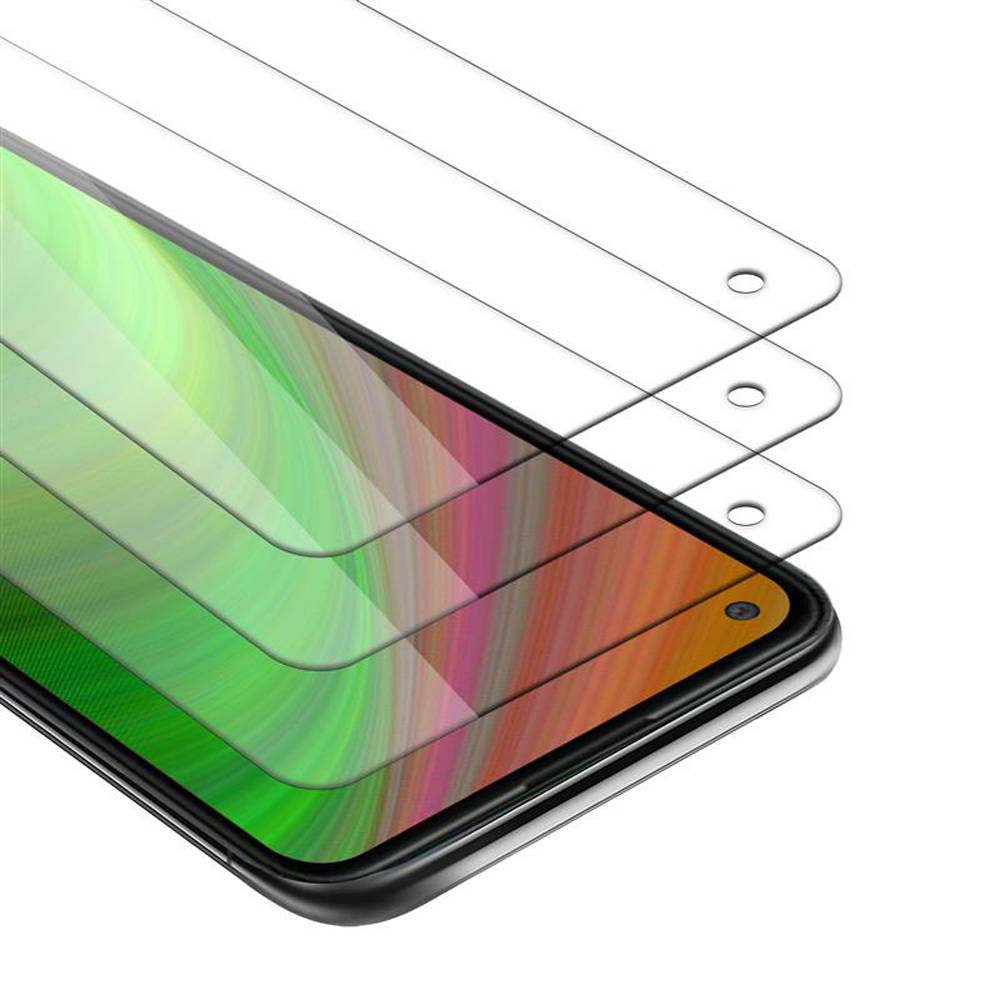 Cadorabo 3x Panzer Folie für Samsung Galaxy A11 Schutzfolie in Weiß Folie Tempered Display-Schutzglas