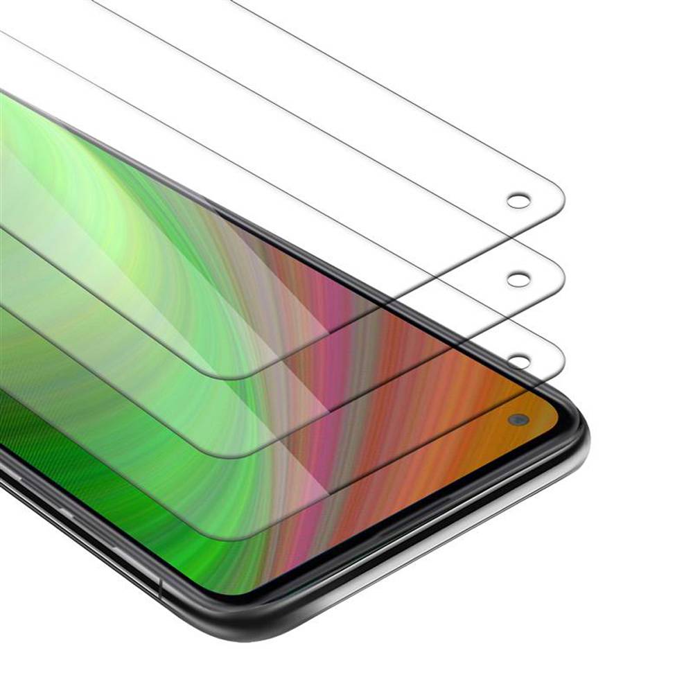 Cadorabo 3x Panzer Folie für Samsng Galaxy A21 Schutzfolie in Weiß Folie Tempered Display-Schutzglas