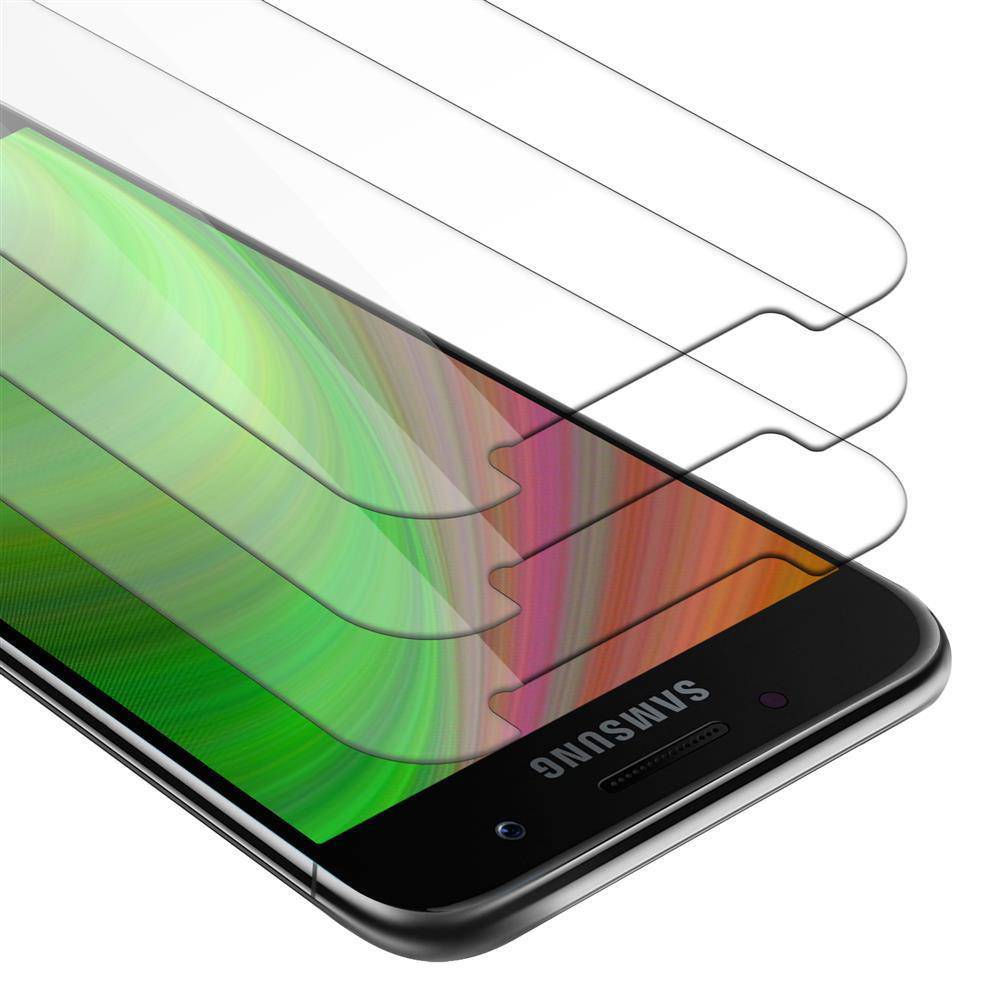 Cadorabo 3x Panzer Folie für Samsung Galaxy A3 2017 Schutzfolie in Transparent Folie Tempered Display-Schutzglas