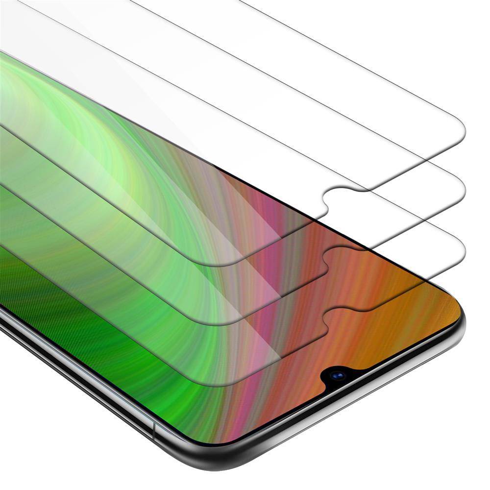 Cadorabo 3x Panzer Folie für Samsung Galaxy A70 Schutzfolie in Transparent Folie Tempered Display-Schutzglas
