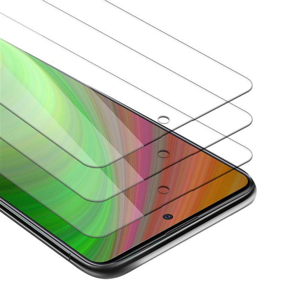 Cadorabo 3x Panzer Folie für Samsung Galaxy A71 5G Schutzfolie in Weiß Folie Tempered Display-Schutzglas