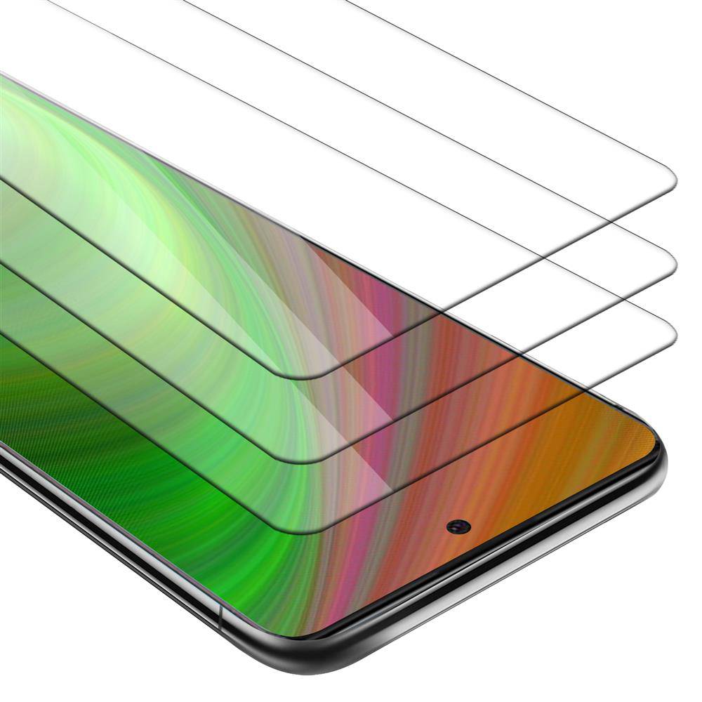 Cadorabo 3x Panzer Folie für Samsung Galaxy A91 Schutzfolie in Transparent Folie Tempered Display-Schutzglas