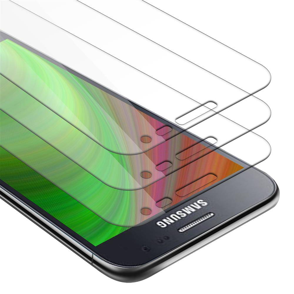 Cadorabo 3x Panzer Folie für Samsung Galaxy J2 Schutzfolie in Transparent Folie Tempered Display-Schutzglas