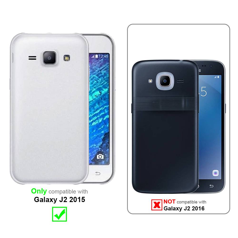 Cadorabo 3x Panzer Folie für Samsung Galaxy J2 Schutzfolie in Transparent Folie Tempered Display-Schutzglas