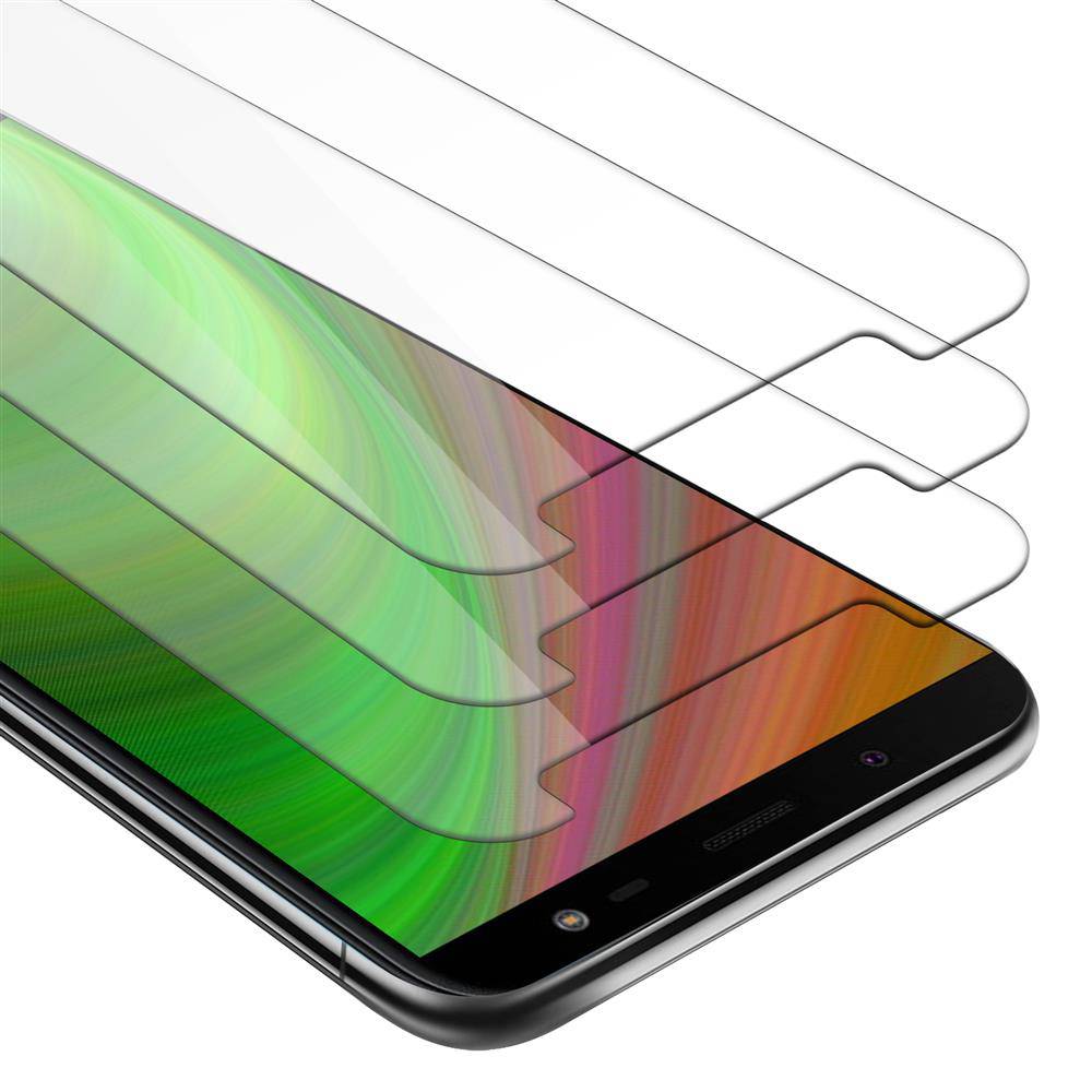 Cadorabo 3x Panzer Folie für Samsung Galaxy J6 2018 Schutzfolie in Transparent Folie Tempered Display-Schutzglas